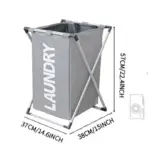 Large Laundry Basket Foldable Waterproof Grid Organizer Basket Dirty Clothes Toys Laundry Baskets Storage Household Organizers - Image 5