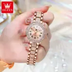 OLEVS Original Diamond Watch for Women Fashion Elegant Stainless Steel Waterproof Quartz Wristwatch Luxury Ladies Dress Watches - Image 2