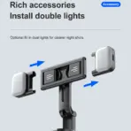 Phone Stabilizer Smart Facial Tracking with Removable Fill Light Phone Stand Wireless Selfie Stick Tripod for Live Streaming New - Image 4