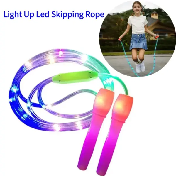LED Luminous Jump Ropes Skipping Rope Sport Speed Ropes For Kids Night Exercise Fitness Training Light Up Led Skipping Rope