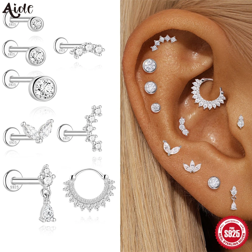 Sbba23fecc8364bc48cf254f438ac9d3ey.webp Aide Moissanite Diamond Stud Earrings for Women Orginal 925 Sterling Silver Screw Back Women Flat Back Moissanite Earring Jewel - Image 1