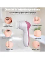 2026 5-in-1 Electric Facial Cleaner Face Cleansing Brush Spa Skin Care Massager Battery-Powered (Battery Not Included) - Image 5