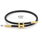 Versatile And Atmospheric H-Shaped Buckle Stainless Steel Rope Bracelet Adjustable Bracelet Titanium Steel Waterproof for Men - Image 3