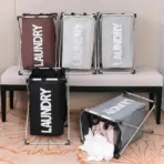 Large Laundry Basket Foldable Waterproof Grid Organizer Basket Dirty Clothes Toys Laundry Baskets Storage Household Organizers - Image 6