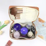 Customized Name PU Leather Cosmetic Bag with Zoned Storage and Large Capacity Toiletry Bag for Autumn and Winter New Products - Image 3