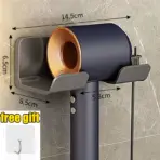 Hair Dryer Holder Wall Mounted Wall Dryer Cradle White Black Grey Hairdryer Blow Dryer Organizer for Bathroom Bathroom Shelves - Image 7