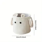 Lambs Wool Laundry Basket Toys Snacks Storage Organizer Handheld Dirty Laundry Basket Plush  Laundry Basket Sundries Organizer - Image 8