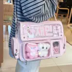 New Y2K Cute Ita Bag Harajuku Girl Transparent Pocket Large Capacity Crossbody Bag Lolita DIY Badge Display Casual Shoulder Bags - Image 12