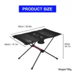 WIDESEA Portable Folding Camping Table with Cup Holders & Mesh Pocket Lightweight Outdoor Picnic Table for Hiking Travel Beach - Image 2