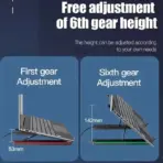 KEBIDUMEI Foldable Laptop Stand 4IN1 USB RGB Stand Portable Notebook Bracket Support Base Aluminum Alloy Holder For Macbook PC - Image 4