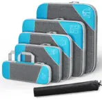 6PCS Travel Compressed Packing Cubes Storage Organizer Set With Shoe Bag Mesh Visual Luggage Portable Lightweight Suitcase Bag - Image 10