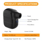 Mini Portable Bicycle Pump Rechargeable Electric Air Inflator 100PSI 5V Type-C Bike Accessories for Bike Schrader Presta Tires. - Image 4