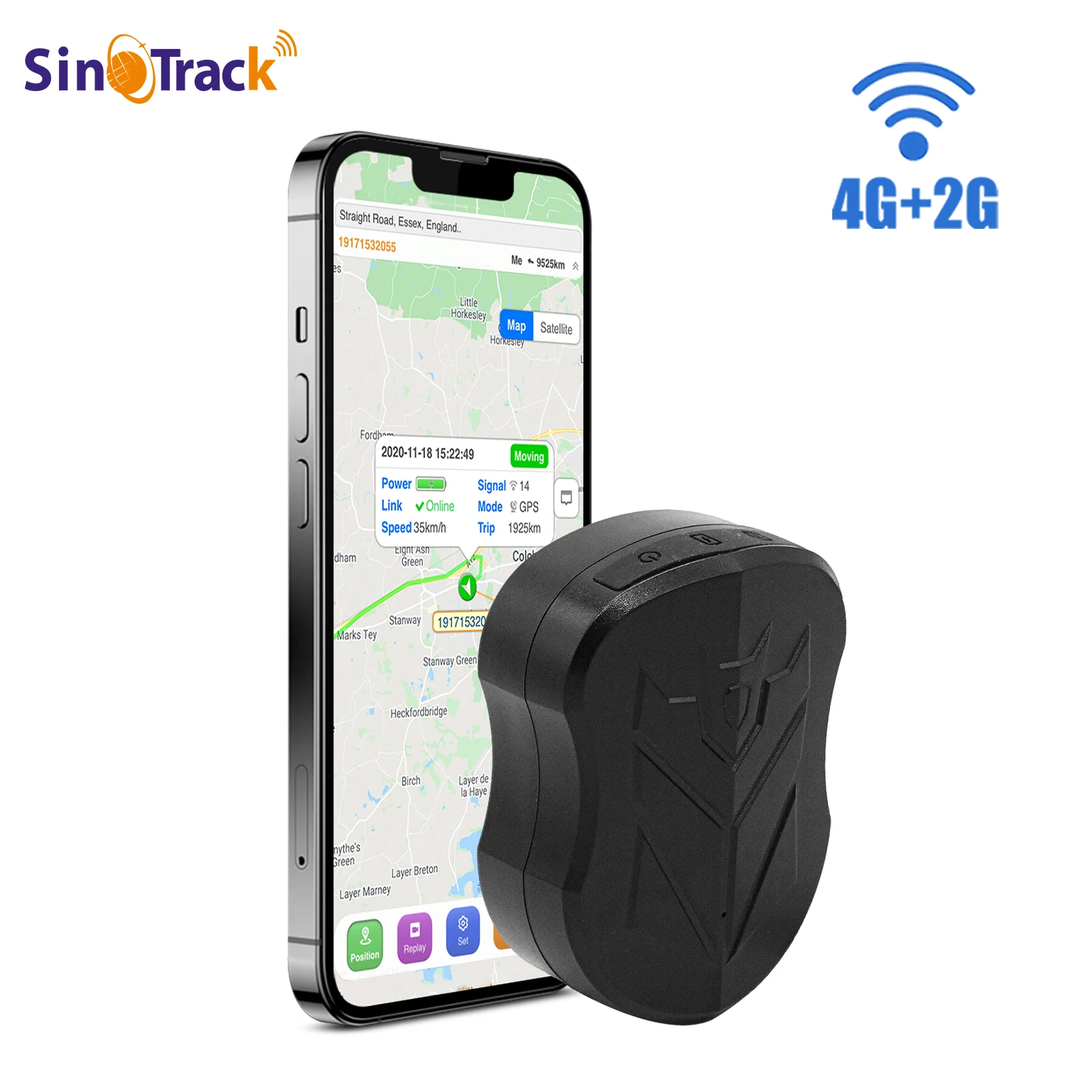 Sc24edf4e5c7e44c9a6bf24ef3ad315bdi.webp SinoTrack Magnet 4G Waterproof Car GPS Tracker ST-905/ST-915 Vehicle Locator Long Standby 10000mAH Battery with Free APP - Image 1