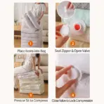 Vacuum Storage Bags With Valve Folding Compressed Space Saving Clothes Storage Big Size For Towel Cloth Blanket - Image 6