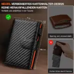 Pop Up Wallet with Coin Compartment RFID Protection Credit Card Holder Wallet for Men - Image 3