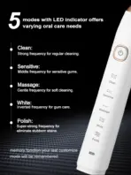 Sonic Electric Toothbrush Smart Ultrasonic Dental Teeth Whitening Rechargeable Adult Tooth Brush Sarmocare S100 With8 Brush Head - Image 3