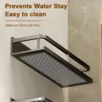 Punch-Free Bathroom Rack Bathroom Shelf Toilet Space Aluminum No Drill Hanging Rack Bathroom Organizer Hang On the Wall - Image 4