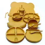 16pcs Dinner Plate Set Silicone Children's Tableware Set Baby Complementary Suction Cup Bowl Spoon Mother and Baby - Image 2