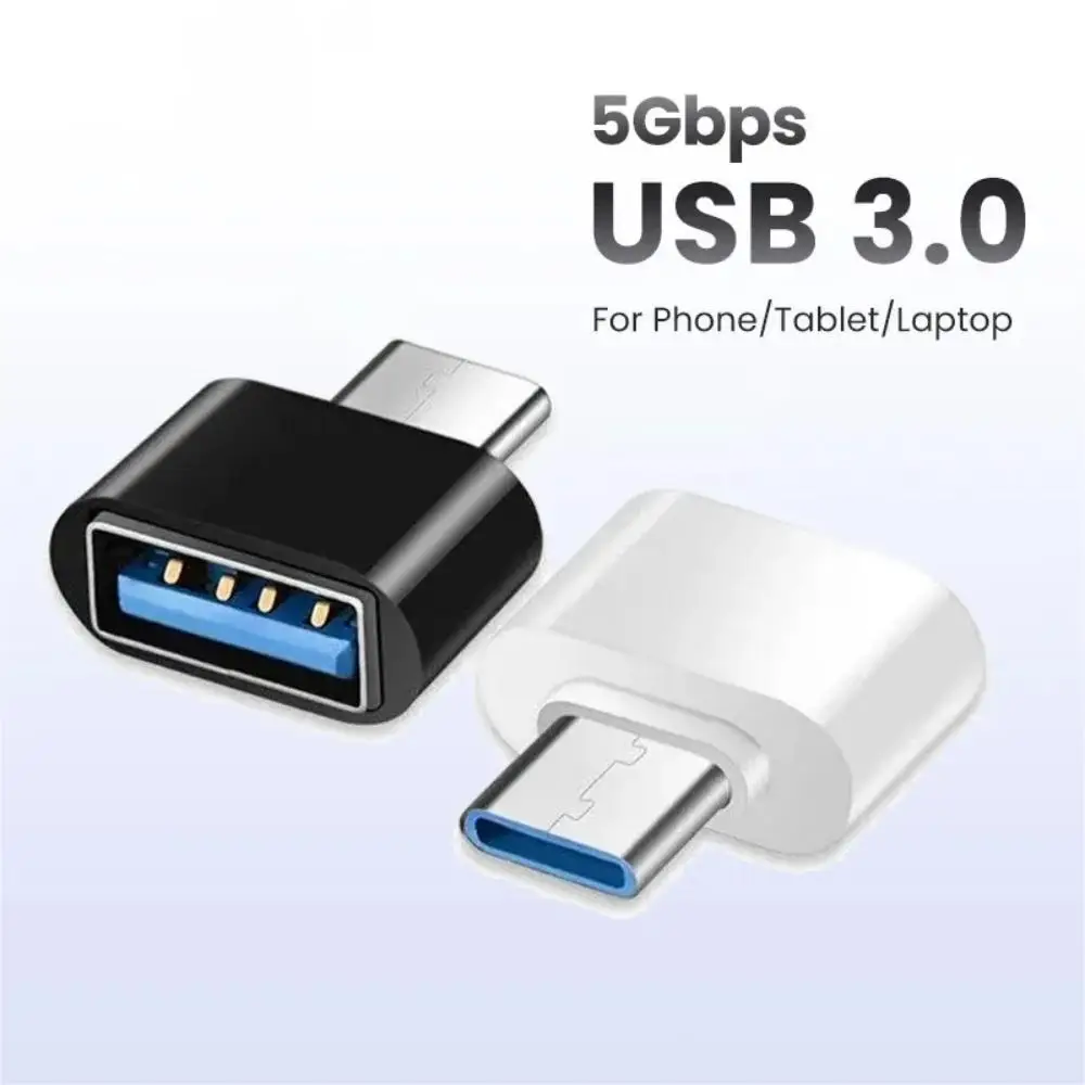 Sc47fe0caaf9345b58dc54e379cd7cc76P.webp Mini Type-C to USB Adapter 3.0 USB-C Male OTG A Female Data Connector For MacBook ProiPadMini 6/ProMacBookAirType CDevice - Image 1