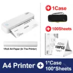 Portable A4 Thermal Printer Bluetooth Photos PDF Document Printing Machine Folded Rolls Paper For Office Work Home School Travel - Image 8