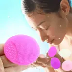 1PC Silicone Face Brush, Gentle Skin Scrubber, Soft Shower Brush, Facial Cleanser Tool, Baby Bath Brush, SPA Skin Care Accessory - Image 2