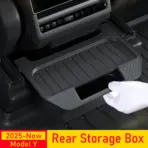 Rear Seat Storage Box for Tesla Model Y Juniper 2025 2026 Organizer Center Console Bins Backseat Trash Can Garbage Accessories
