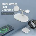 3 in 1 Magnetic Wireless Charger Stand for Magsafe iPhone 16/15/14/13/12 Apple Watch 8/7 & Airpods pro Fast Charging Station - Image 2
