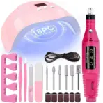 LINMANDA Professional USB Electric Nail Drill Polish File Kit with UV LED Nail Lamp Gel Manicure Dryer Lamp Acrylic Starter Set - Image 9