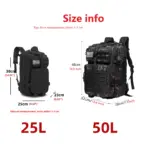 25L/50L Sturdy Nylon Waterproof Tactical Sports Trekking Fishing Hunting Camping Hiking Bag Backpack Outdoor Rucksacks - Image 6