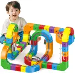 51/62/81/105//123/167PCS Electric Magical Track Train 3D Building Tracks Cube Rails STEM Educational Toys Birthday Puzzle Gift