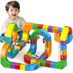 51/62/81/105//123/167PCS Electric Magical Track Train 3D Building Tracks Cube Rails STEM Educational Toys Birthday Puzzle Gift