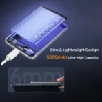 0.3'' Ultra Slim Magnetic Power Bank 5000mAh Wireless Portable Charger Metal-Alloy Compatible with MagSafe for iPhone 17/16-12 - Image 3