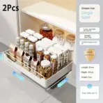New Kitchen Storage Rack with Slide Rails Pull-out Kitchen Drawer Type Storage Tray Spice Box Storage Shelf Cabinets Organizer - Image 17