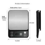 3/5/10kg 0.1g Digital Electronic Kitchen Scale LCD Display Fully Waterproof Stainless Steel Measuring Weighing Baking Tool - Image 6