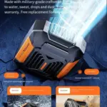 HOMFISH Personal Belt Clip Fan Portable Power Bank Flashlight Wearable Fan Hanging Neck Fan for Outdoor Works Hiking Camping