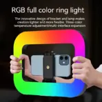 New Handheld RGB Full Color Rechargeable Video Light, Portable Mobile Phone Live Broadcast, Photography Selfie Ring Fill Light - Image 6