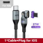 AUFU 16pin 180 Rotate Magnetic Cable 240W Fast Charging Micro USB Type C Cable For iPhone Xiaomi Samsung Magnet USB Phone Cable - Image 10