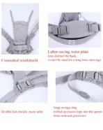 Egobaby 360 Omni Baby Carrier Cotton Breathable Ergonomic Backpacks Holder Shoulder Waist Belt Sling Suspenders - Image 4