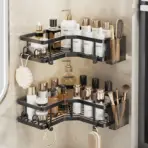 No Drilling Triangle Corner Shelf, Adhesive Wall Mounted Storage Rack for Bathroom and Kitchen – Space Saving - Image 7