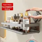 No Drill Suction Cup Suction Bathroom Rack Bathroom Shelf Toilet Space Aluminum Hanging Rack Bathroom Organizer Hang On The Wall - Image 3