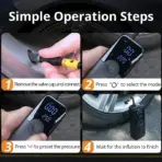 CARSUN Rechargeable Air Pump Tire Inflator Portable Compressor Digital Cordless Car Tyre Inflator For Motocycle Bicycle Balls - Image 4