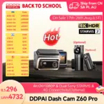 DDPAI Z60 Pro 4K Dash Cam Auto Dashcam Front GPS Car Camera for Dual SONY Sensor WiFi ADAS Night Vision DVR Video Recorder