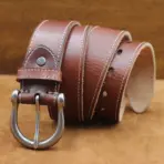 Natural cowhide belt for men's hard metal buckle soft original cowhide mens leather belt unique texture real leather jeans belt - Image 22