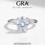 GRA 1.5-2 Carat Brilliant Oval Moissanite Diamond Engagement Wedding Rings for Women 925 Sterling Silver Fine Jewelry
