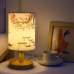 LED Square Decoration Table Lamps Simple Chinese Style Dimmable EU Plug Night Light Fabric Lampshade Bedroom Bedside Lights - Image 3
