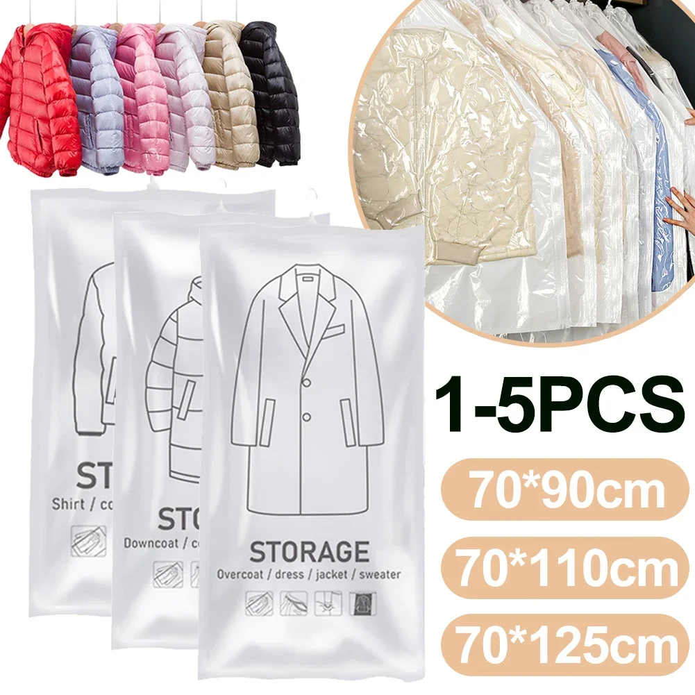 Sd7b0674a85394350bb86fb6d29e39000D.webp Hanging Vacuum Storage Bags, Hanging Space Saver Bags, Hanging Storage Bags for Clothes, Vacuum Sealed for Suits, Dress, Jacket - Image 1