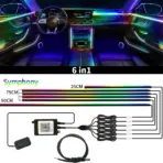 Car Interior Symphony LED Ambient Light Acrylic Kit APP Control Multiple Modes RGB Neon Automobile Atmosphere Decorative Lamp - Image 8