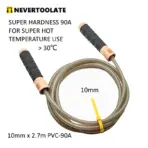 SUPER HARD PVC HARDNESS 90A for above temperature 30℃ 86°F 10mm 450 grams heavy wood handle jump skip rope with ball bearing - Image 10