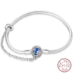 Bracelet Silver 925 Original 17-20CM Star Moon Sun Four Leaf Clover Green Zircon Bracelets Fit DIY Charms Birthday Jewelry Gifts - Image 10
