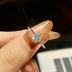 GRA 1.5-2 Carat Brilliant Oval Moissanite Diamond Engagement Wedding Rings for Women 925 Sterling Silver Fine Jewelry - Image 5